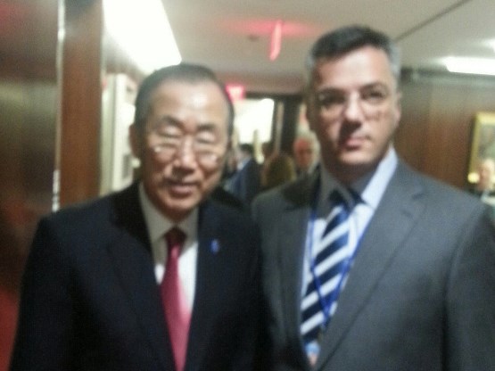 Mr. Ognjen Tadić, Member of the Permanent Delegation of the Parliamentary Assembly of BiH in PAM, spoke with Ban Ki-moon, UN Secretary General